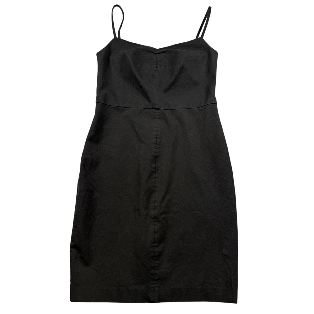 Banana Republic Womens Black Cami Sheath Dress Sweetheart Neck Sz 12 Cotton Blnd